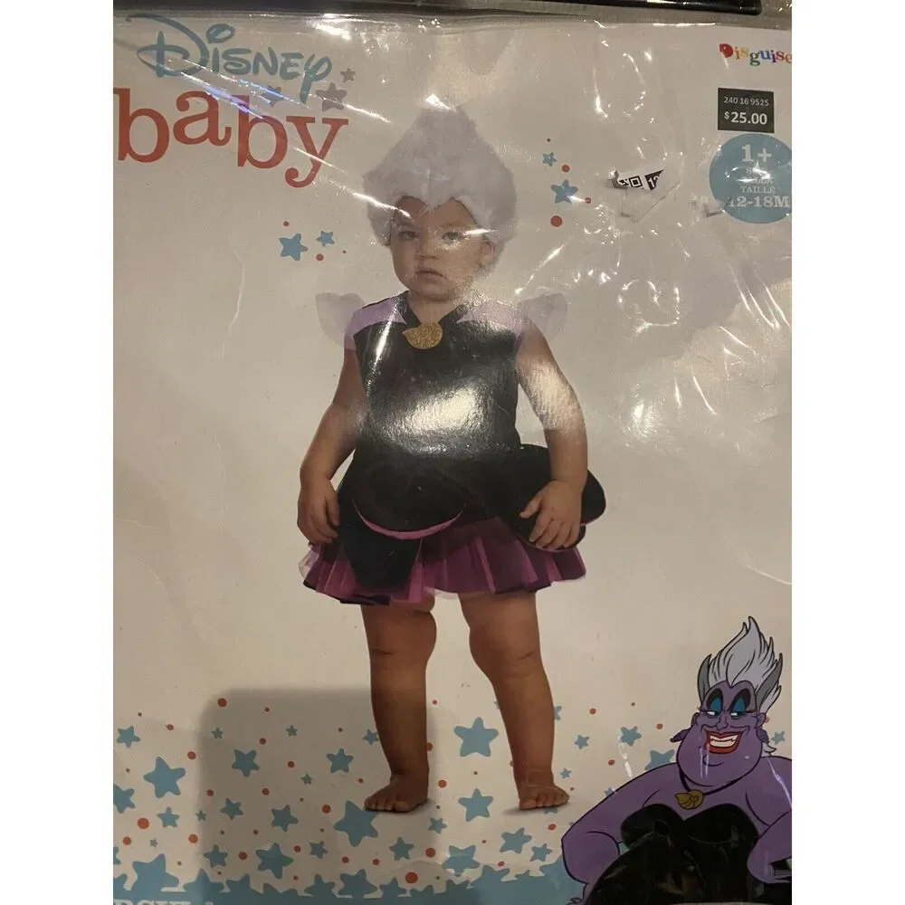 Ursula  Baby Infant Girls Costume Size 12-18 Months The Little Mermaid NEW  Pkg